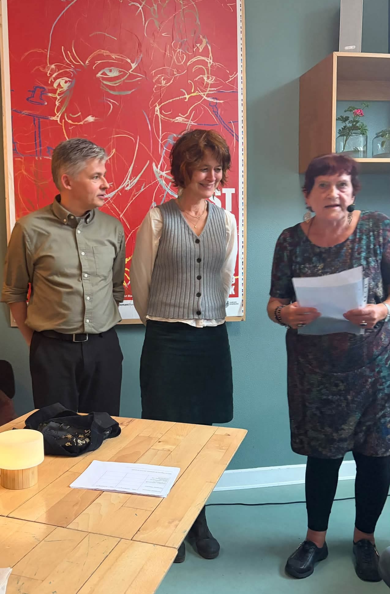 Theodor Klostergaard, Marlena Porat og Anna Grethe Bech til lystløgneraften på Café Gaya i Århus